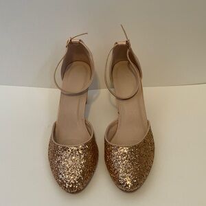 Elegant Rose Gold Glitter Women's Shoes